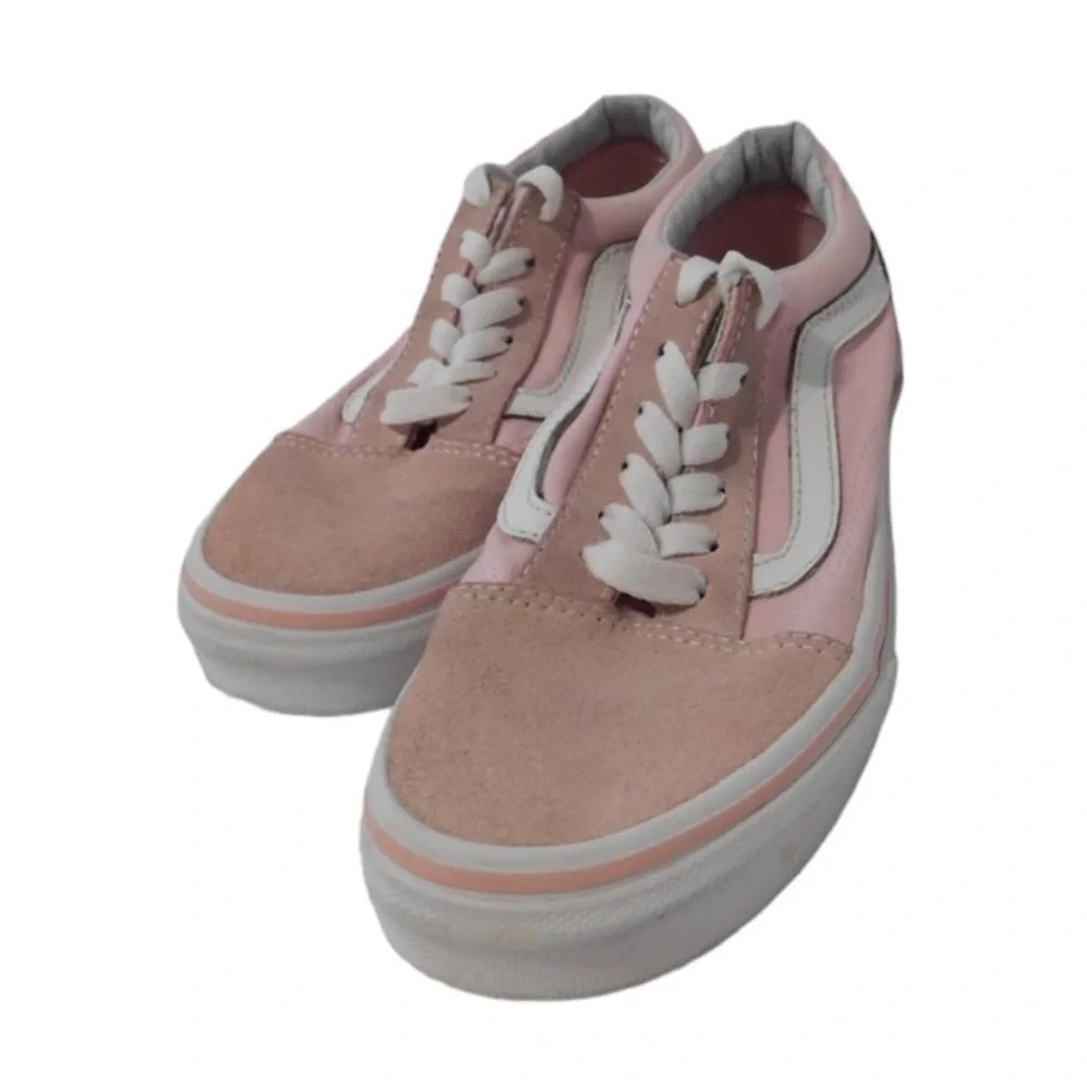 VANS Kids Pink‎ and White Old Skool Sneakers